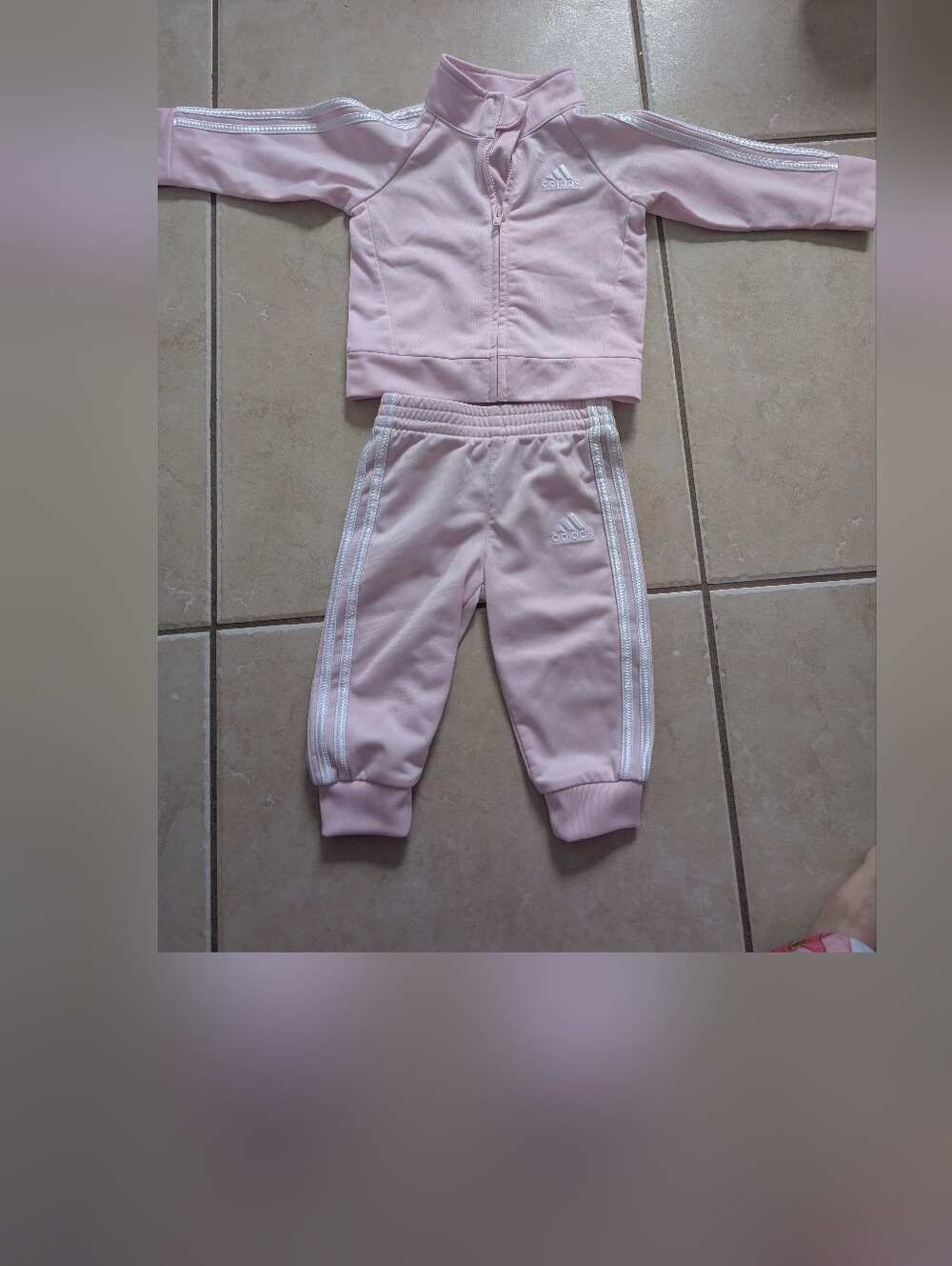 Adidas Baby Girl Pink Track Jacket & Joggers Set